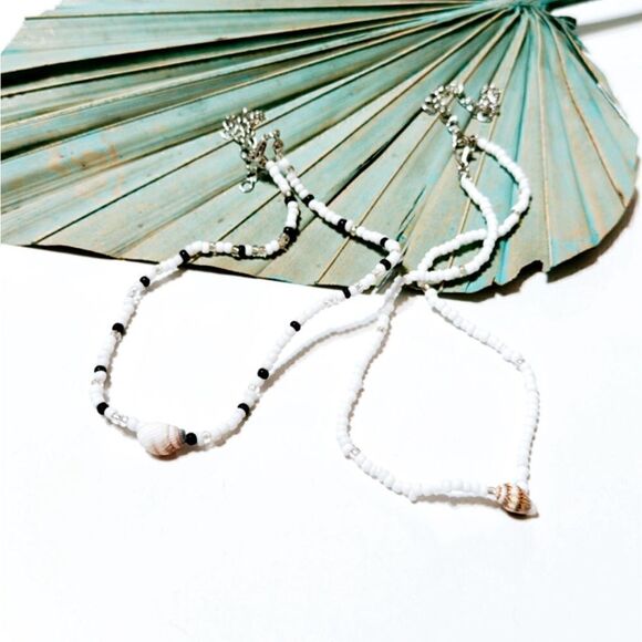 Beaded seashell necklace S648 - Picture 2 of 4